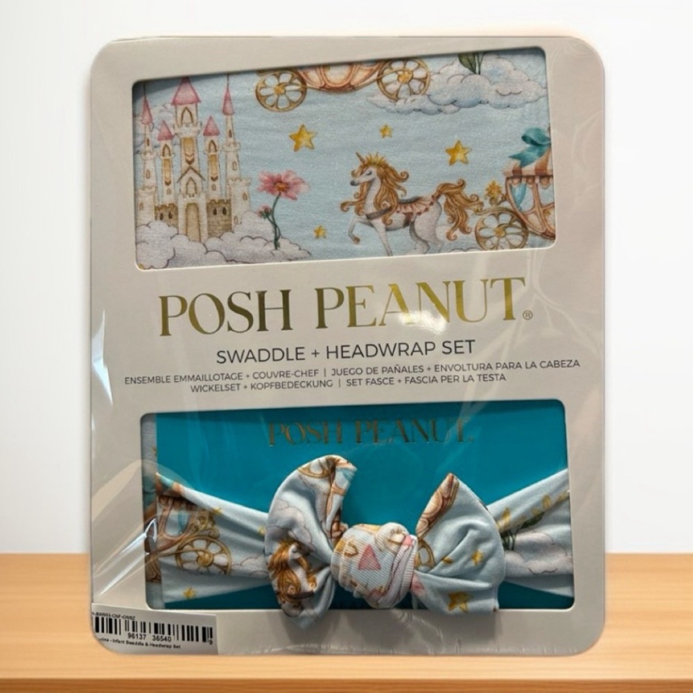 Posh Peanut Catherine swaddle with headwrap